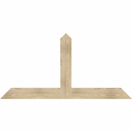 Ekena Millwork Portland Rough Sawn Timber Gable Bracket, Douglas Fir, 72"W x 36"H x 2"D x 6"F, 12/12 Pitch GBW072X36X0206POR00RDF
